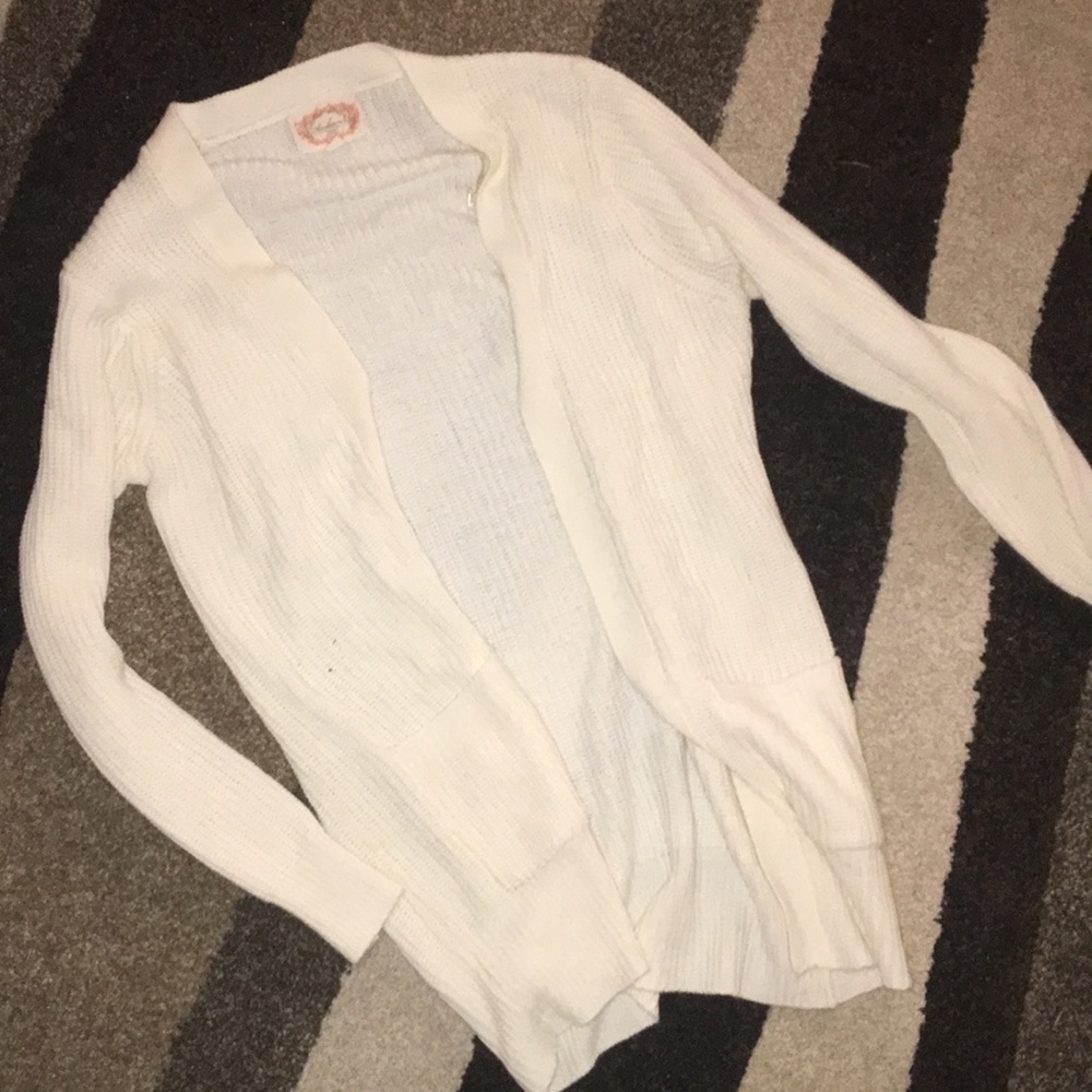 White cardigan